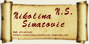 Nikolina Simatović vizit kartica